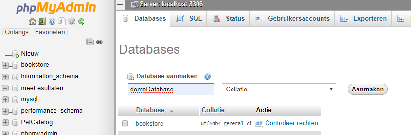 Create database